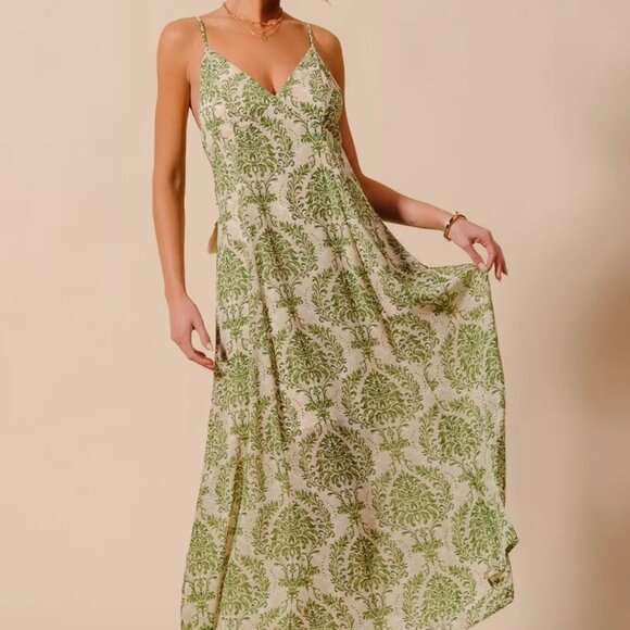 SO ME Damask Floral Summer Maxi Flowy‎ Dress With Open Back - Picture 2 of 11